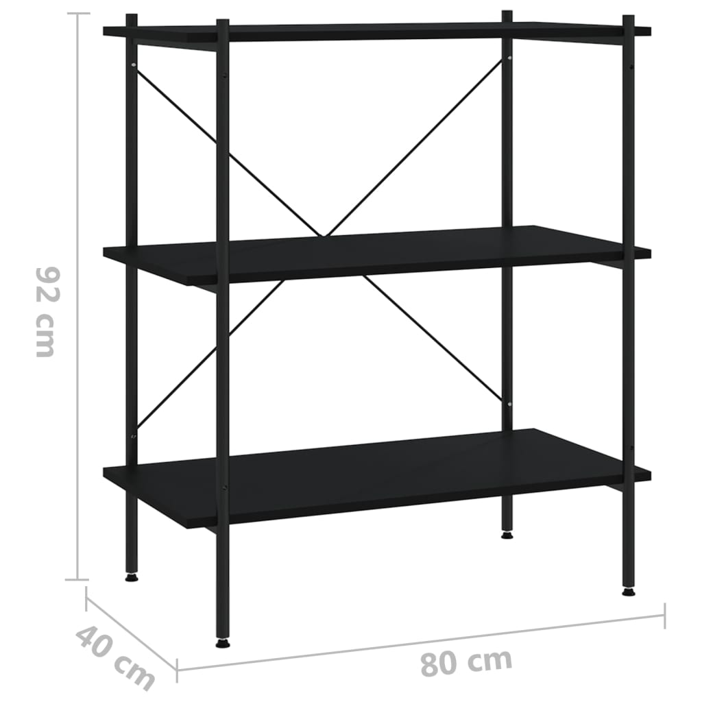 Etagère de rangement 3 niveaux 80x40x92 cm naturel