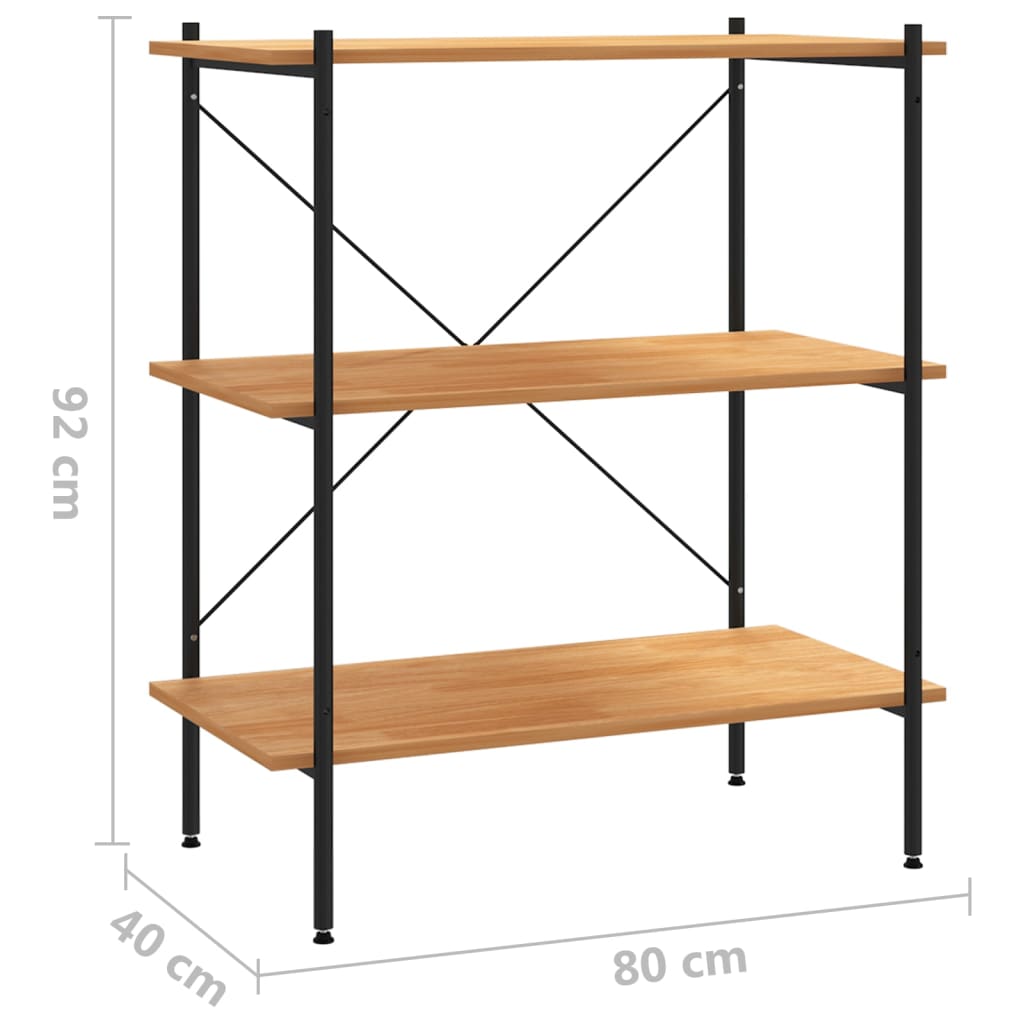 Etagère de rangement 3 niveaux 80x40x92 cm naturel