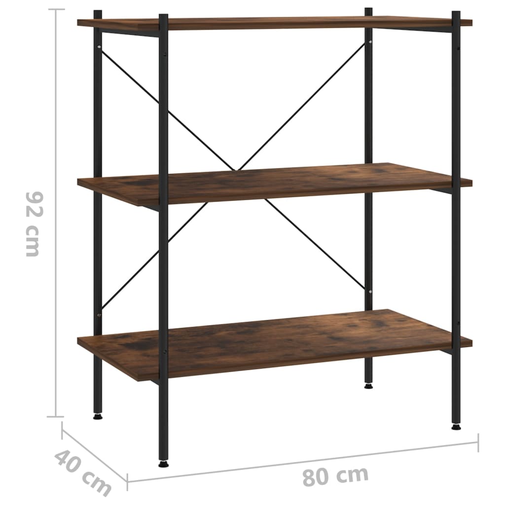 Etagère de rangement 3 niveaux 80x40x92 cm naturel