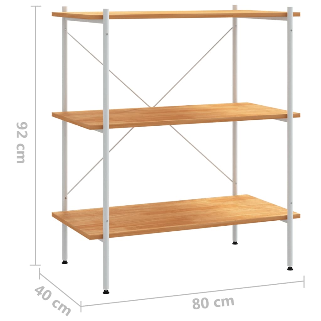 Etagère de rangement 3 niveaux 80x40x92 cm naturel