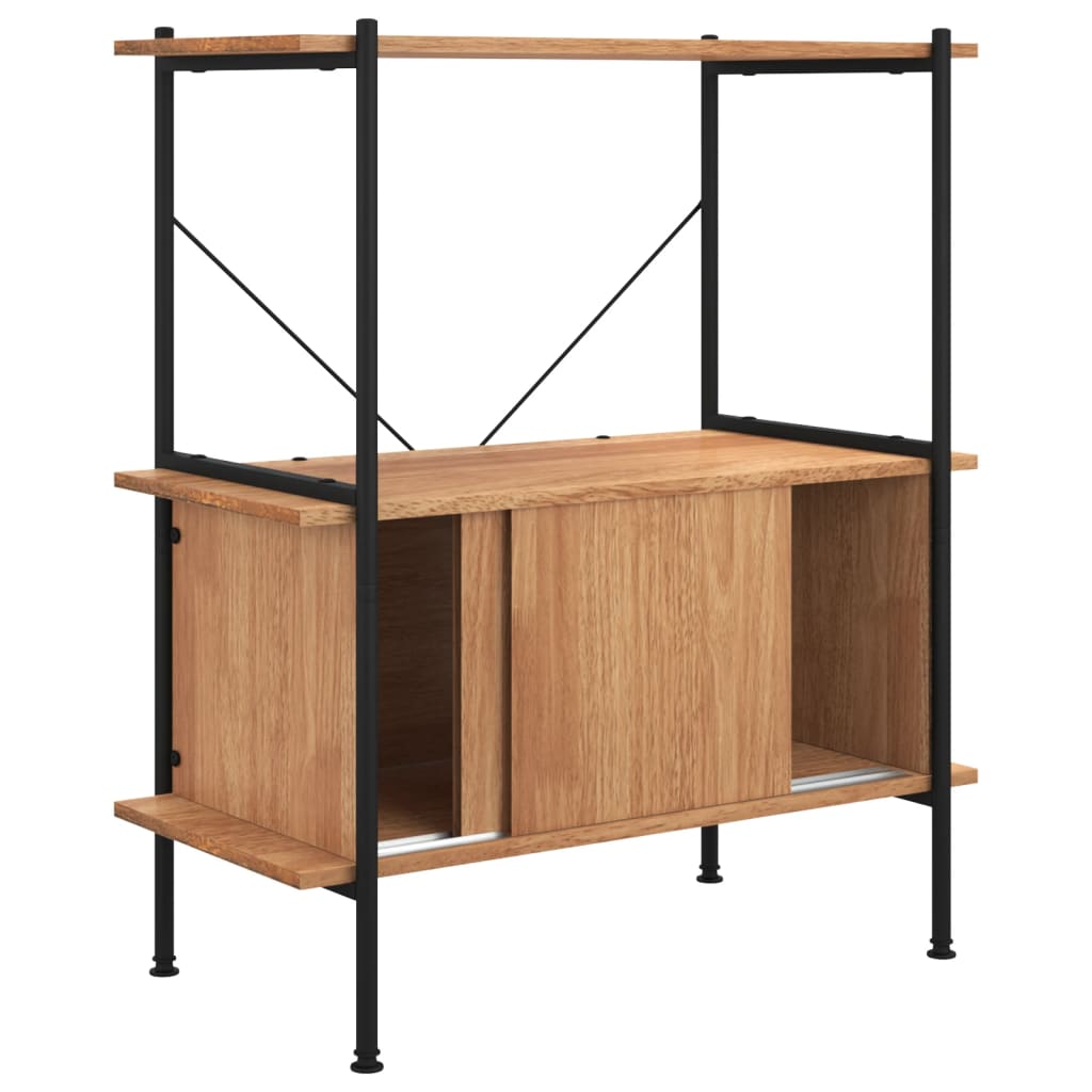 Etagère de rangement 5 niveaux avec placard 80x40x163 cm acier et dérivé du bois