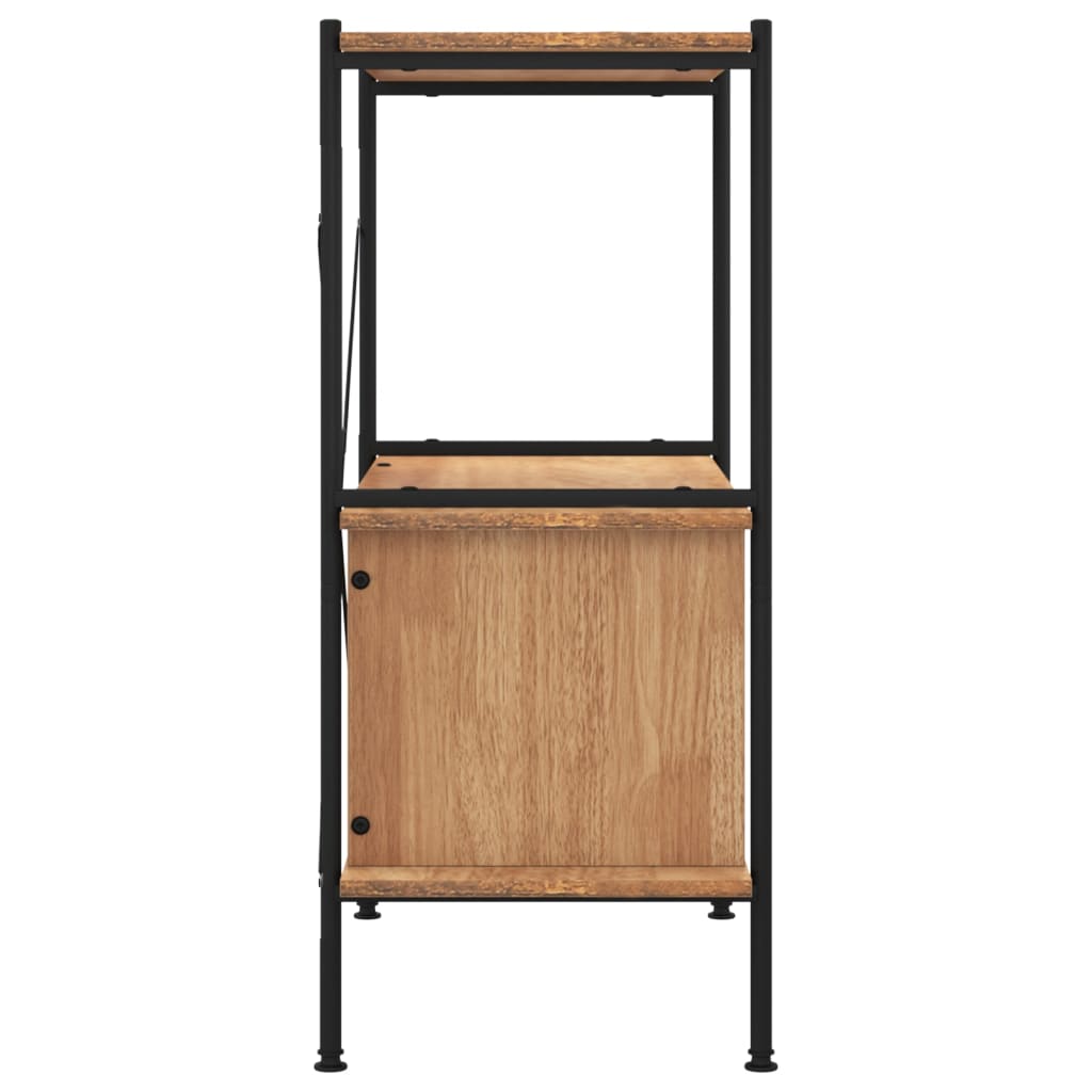 Etagère de rangement 5 niveaux avec placard 80x40x163 cm acier et dérivé du bois