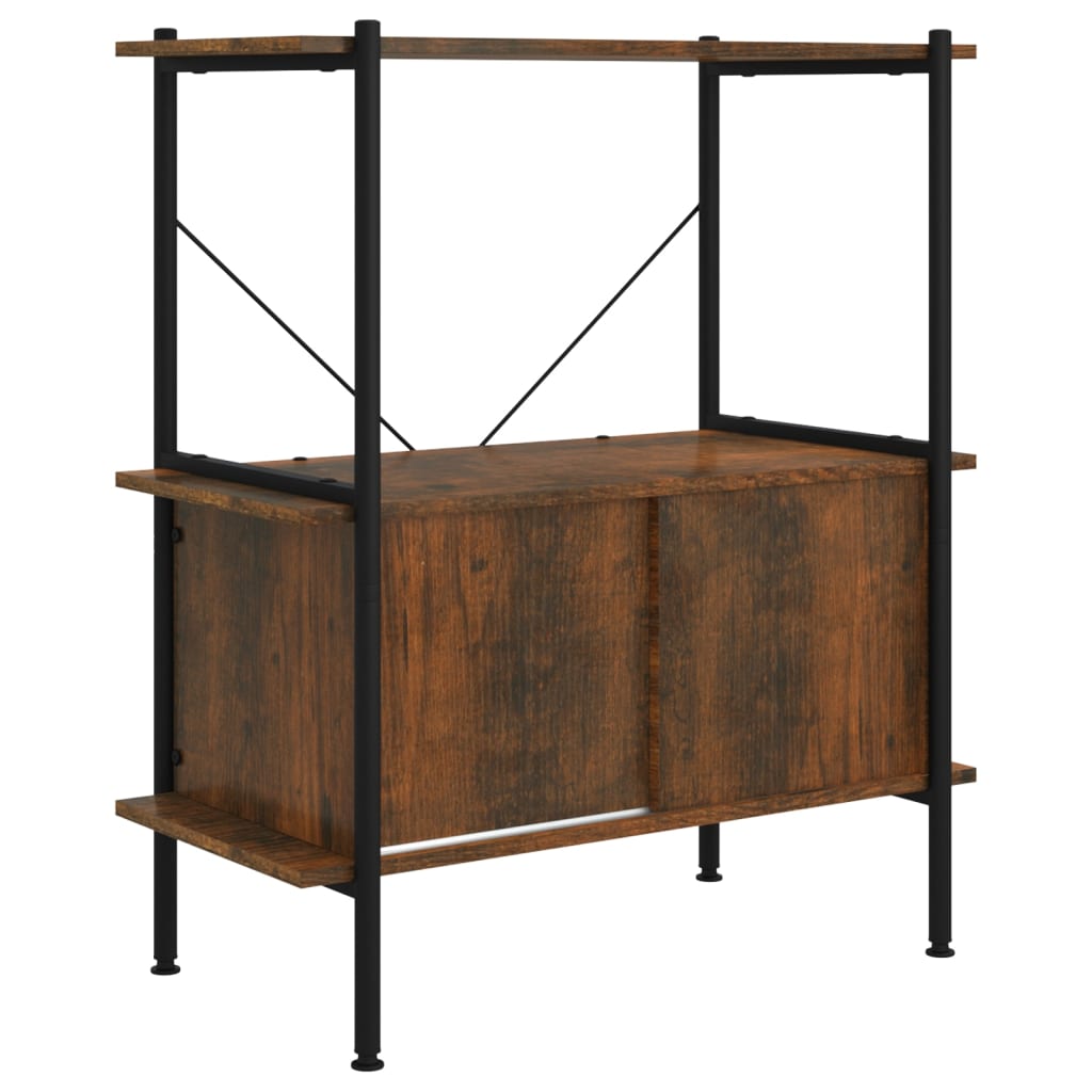 Etagère de rangement 5 niveaux avec placard 80x40x163 cm acier et dérivé du bois