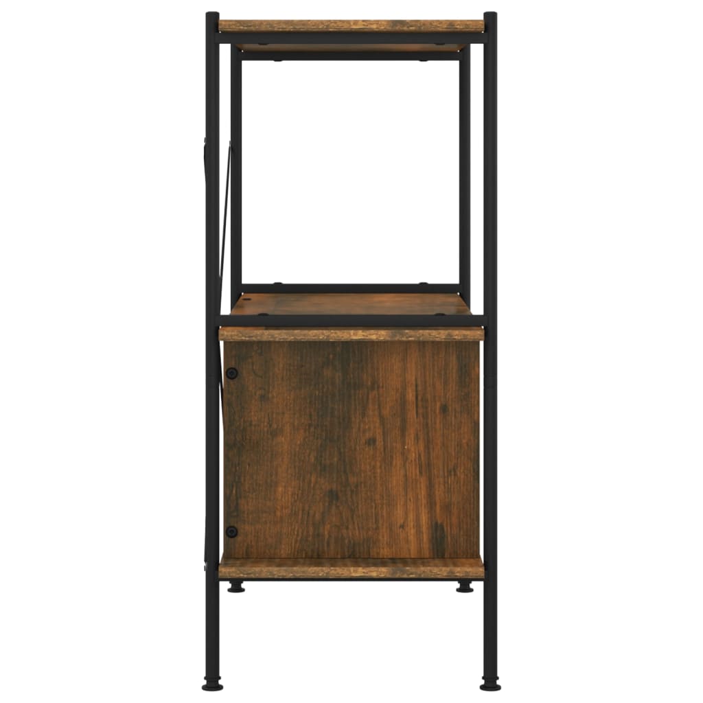 Etagère de rangement 5 niveaux avec placard 80x40x163 cm acier et dérivé du bois