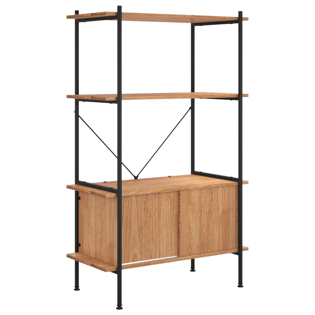 Etagère de rangement 5 niveaux avec placard 80x40x163 cm acier et dérivé du bois