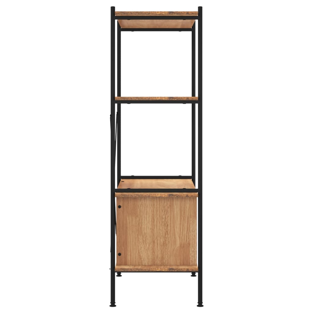 Etagère de rangement 5 niveaux avec placard 80x40x163 cm acier et dérivé du bois