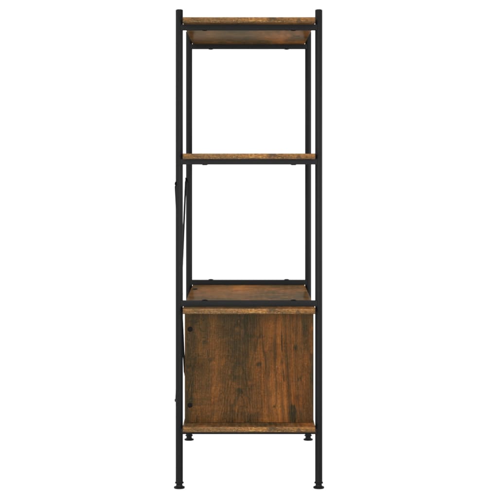 Etagère de rangement 5 niveaux avec placard 80x40x163 cm acier et dérivé du bois