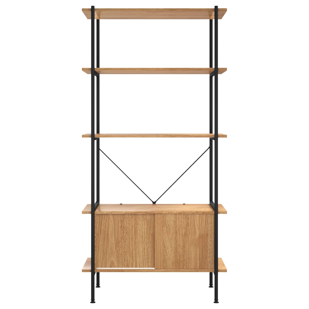 Etagère de rangement 5 niveaux avec placard 80x40x163 cm acier et dérivé du bois