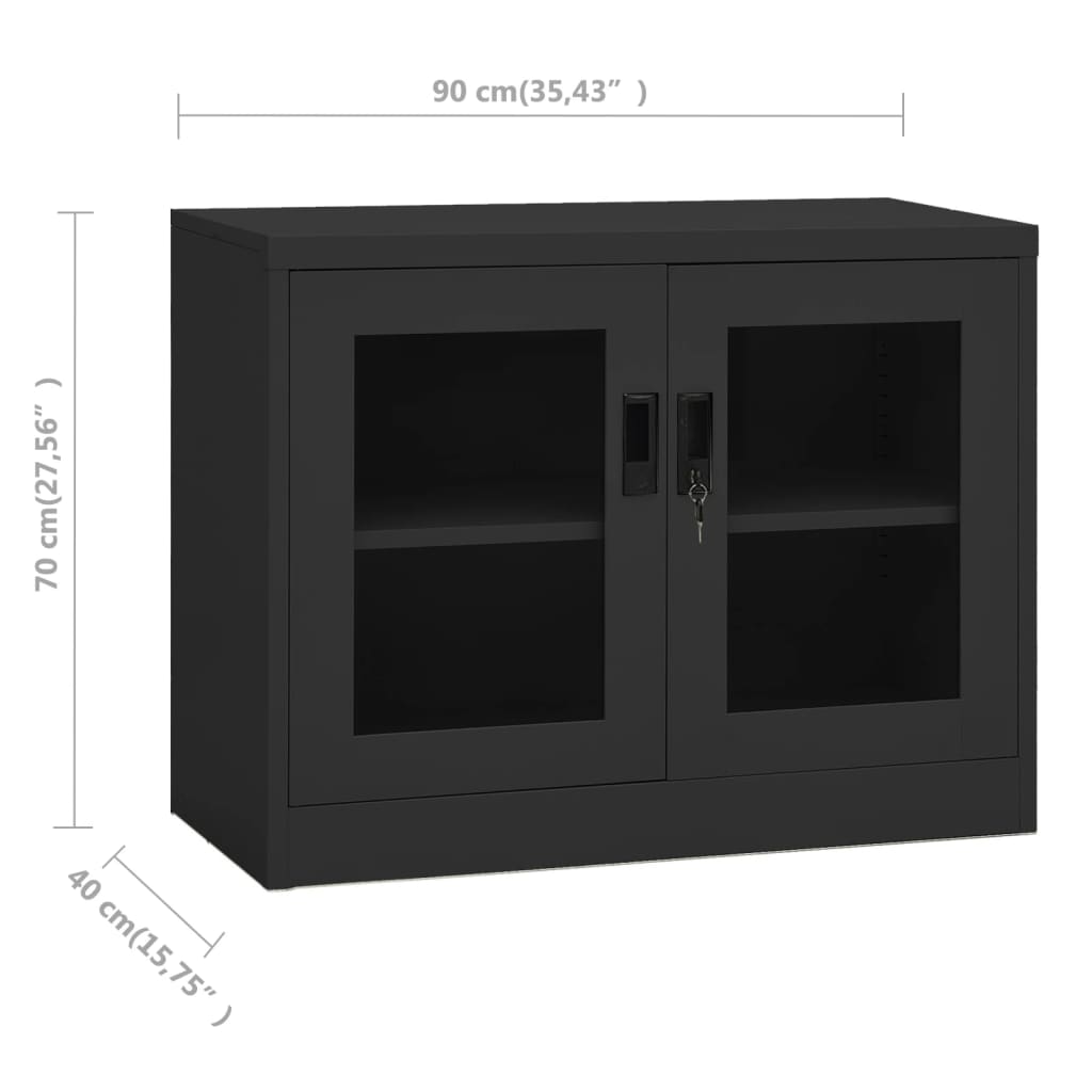 Armoire de bureau 90x40x70 cm acier, anthracite