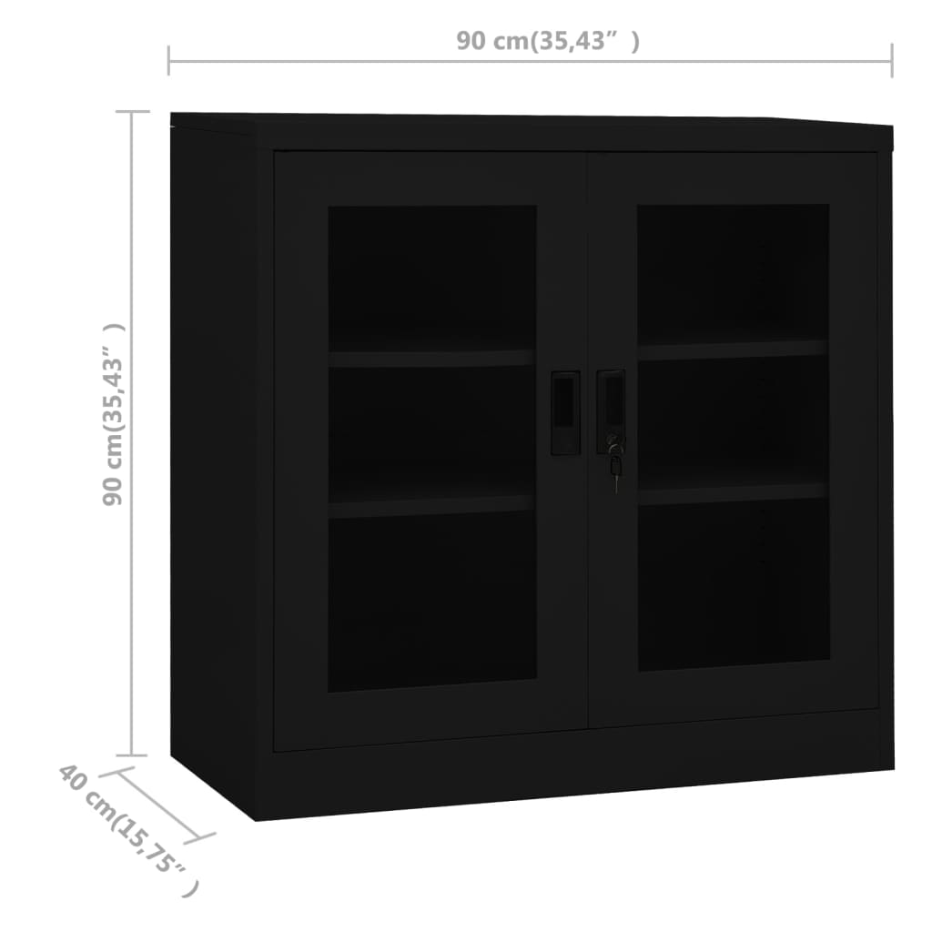 Armoire de bureau 90x40x70 cm acier, anthracite