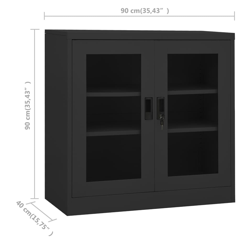 Armoire de bureau 90x40x70 cm acier, anthracite