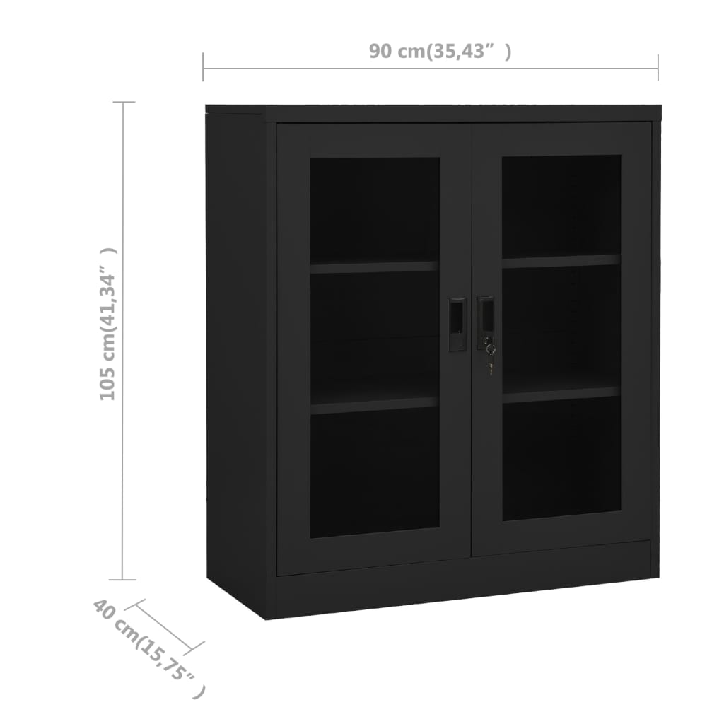 Armoire de bureau 90x40x70 cm acier, anthracite