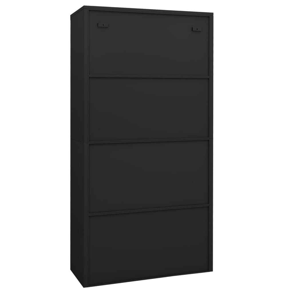 Armoire de bureau 90x40x180 cm en acier et verre trempé