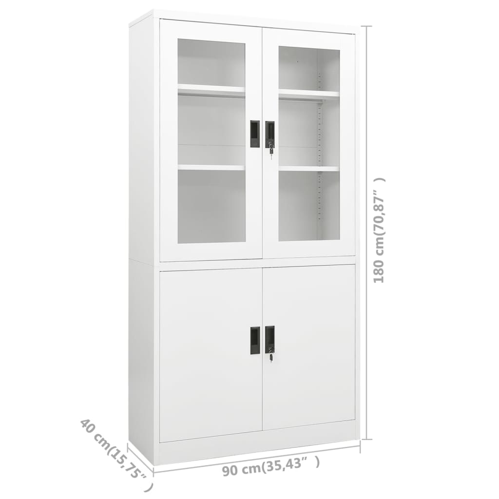 Armoire de bureau 90x40x180 cm en acier