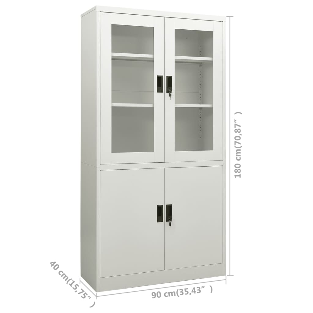 Armoire de bureau 90x40x180 cm en acier