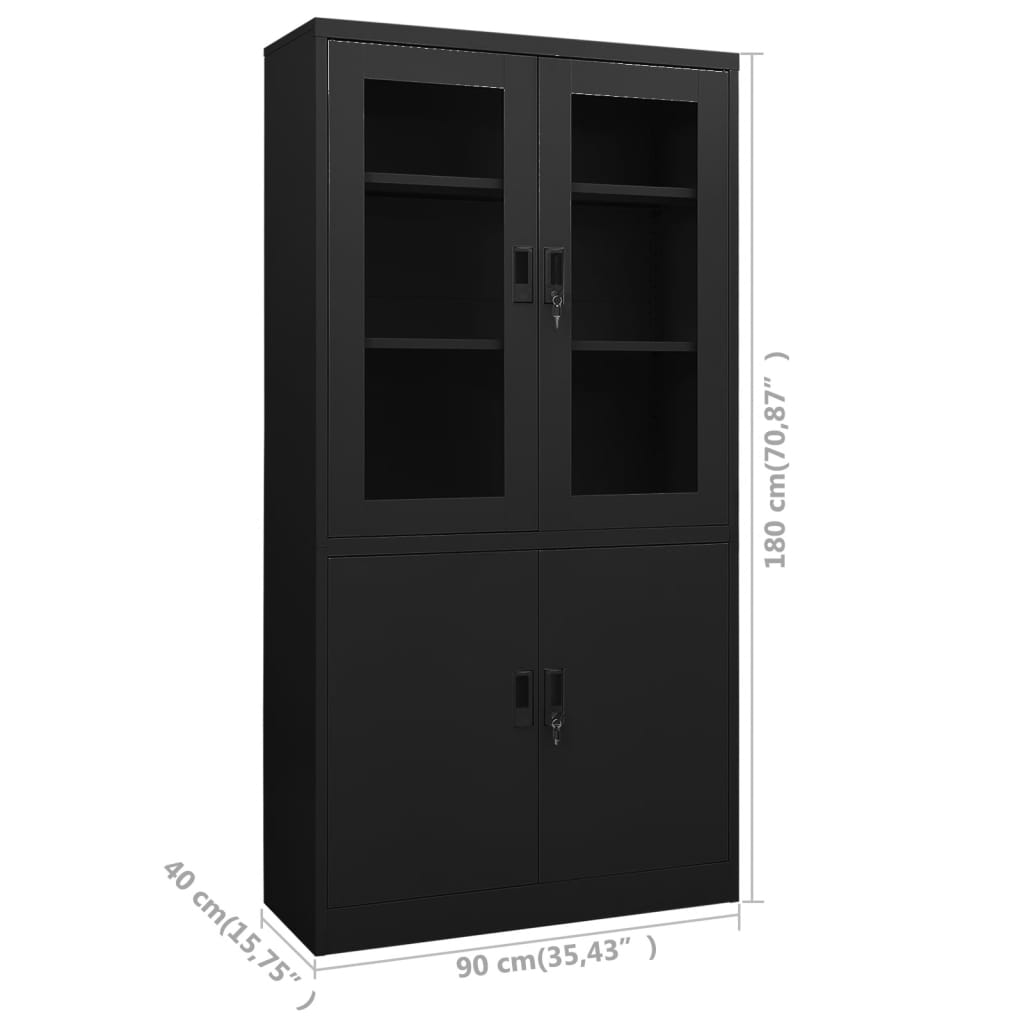 Armoire de bureau 90x40x180 cm acier, anthracite