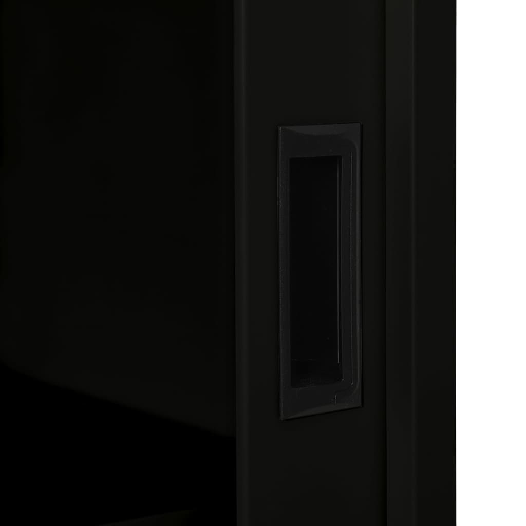 Armoire à portes coulissantes avec jardinière en acier, anthracite