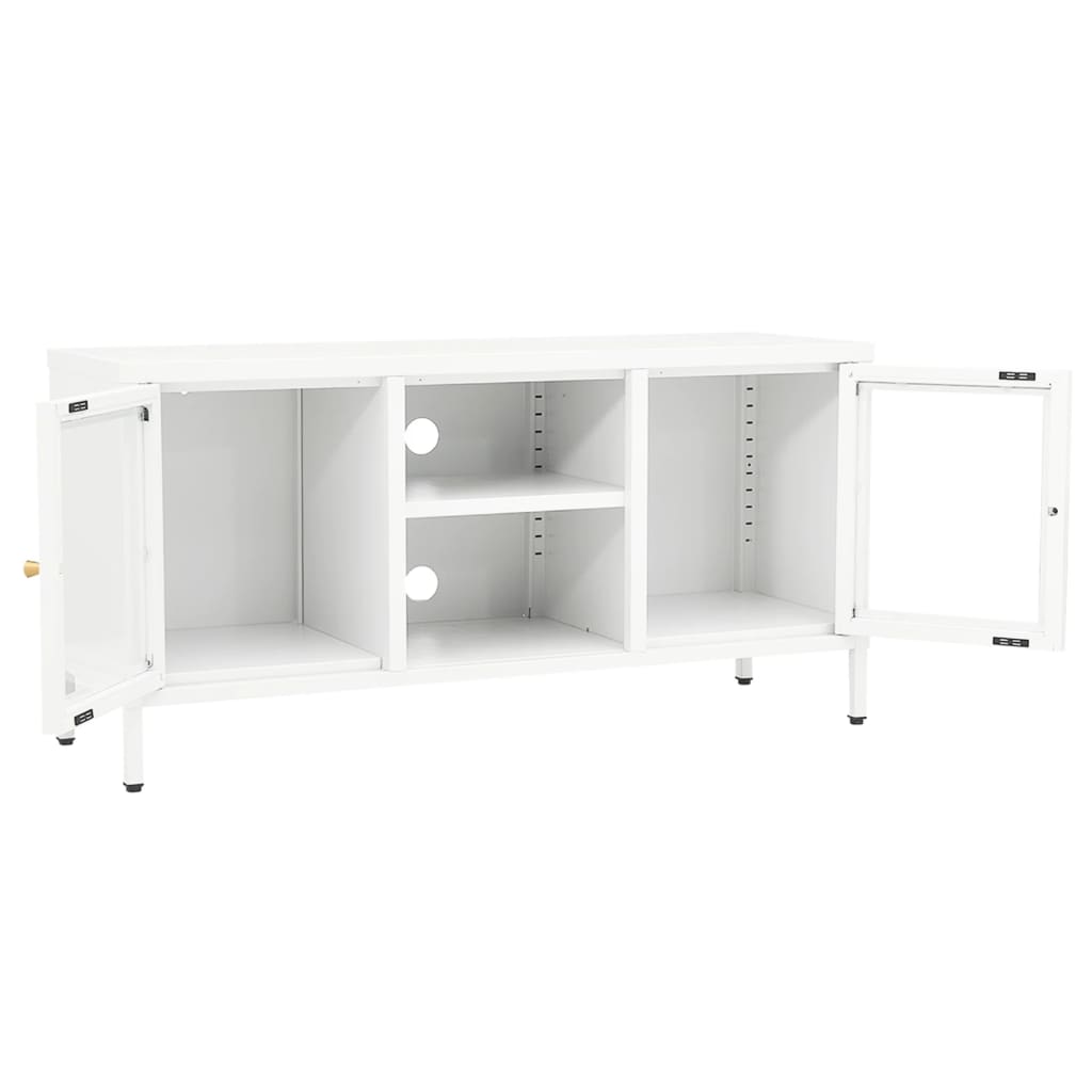 Tv-meubel 105x35x52 cm staal en glas