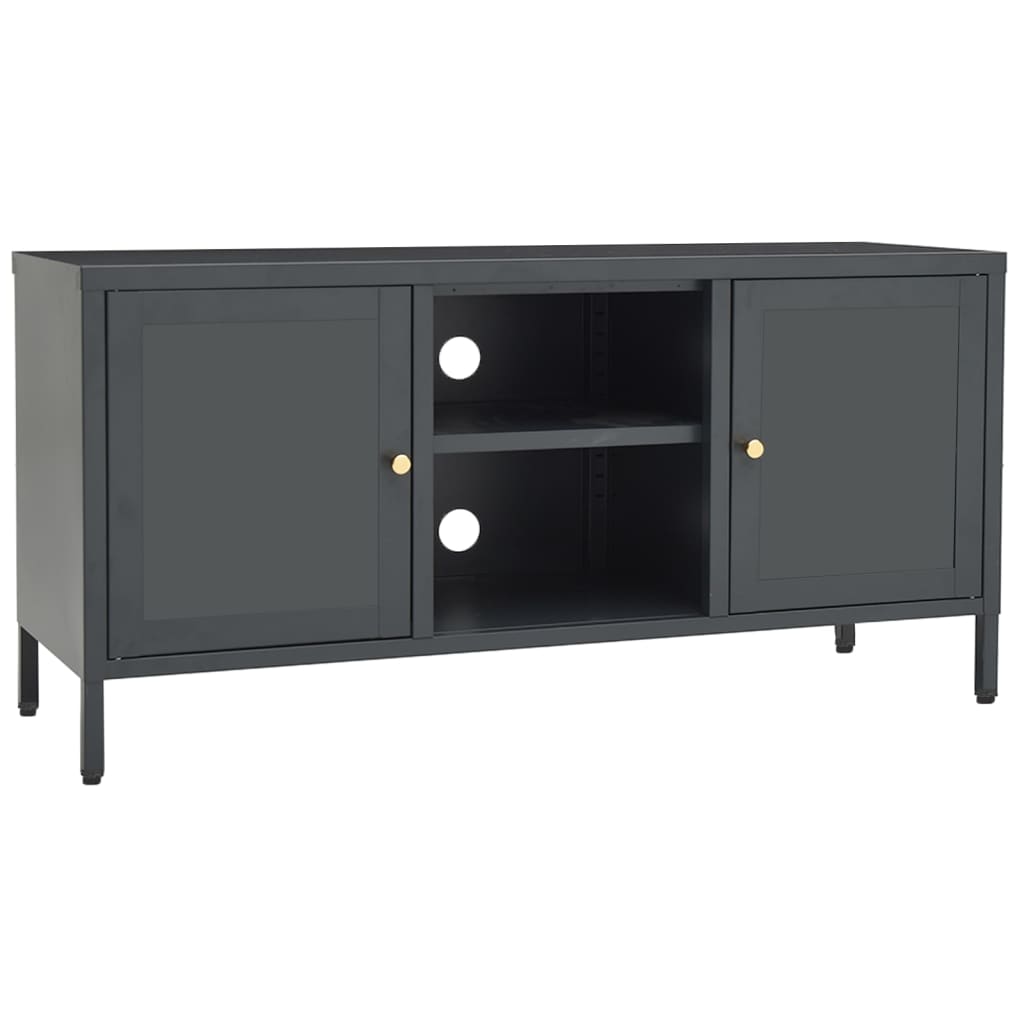 Tv-meubel 105x35x52 cm staal en glas