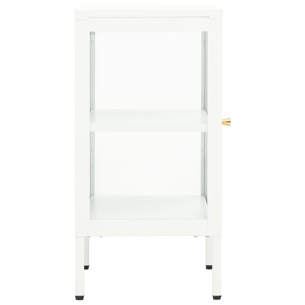 Dressoir 38x35x70 cm staal en glas antracietkleurig