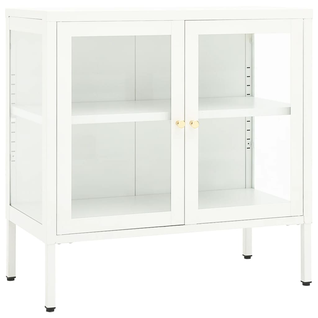 Dressoir 70x35x70 cm staal en glas