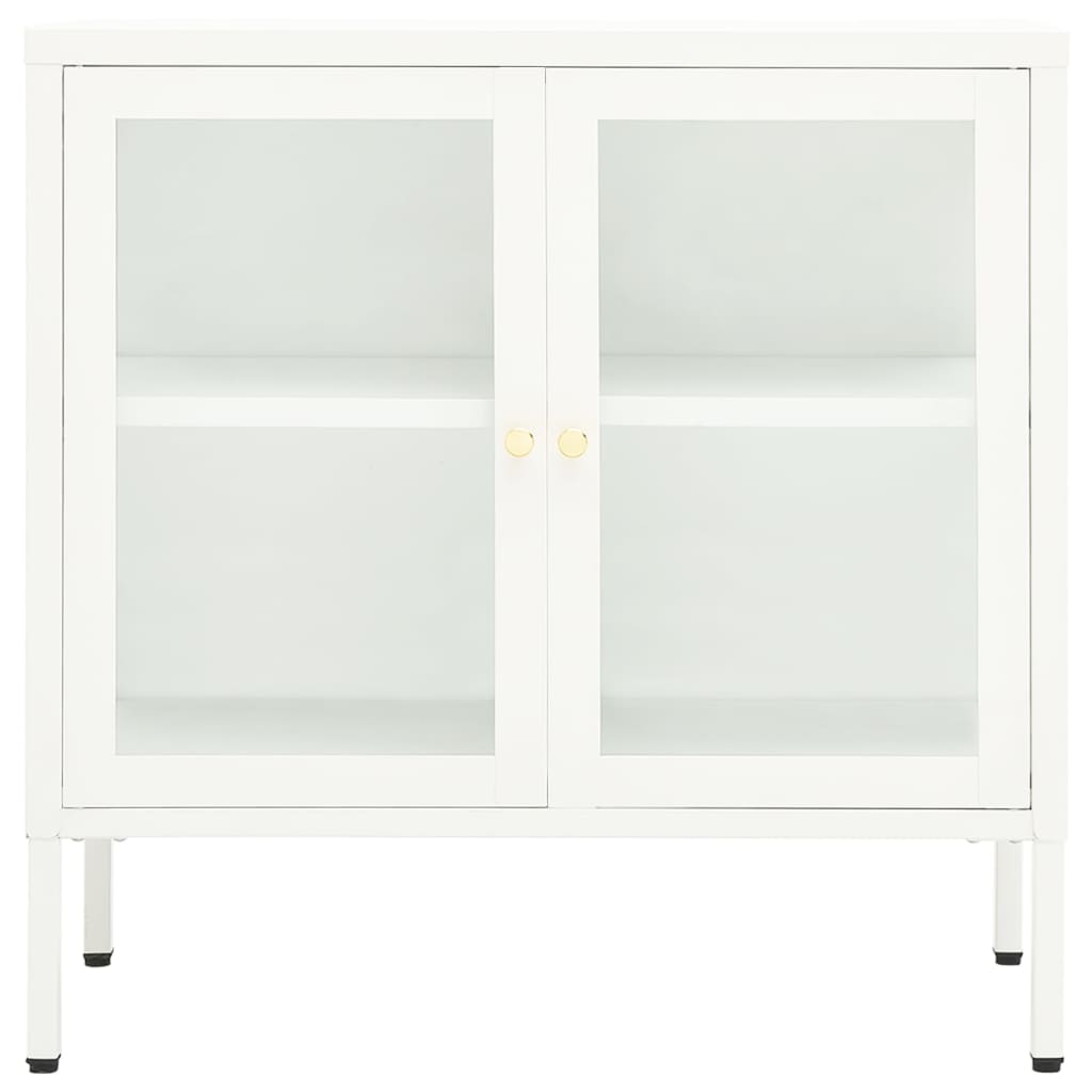 Dressoir 70x35x70 cm staal en glas