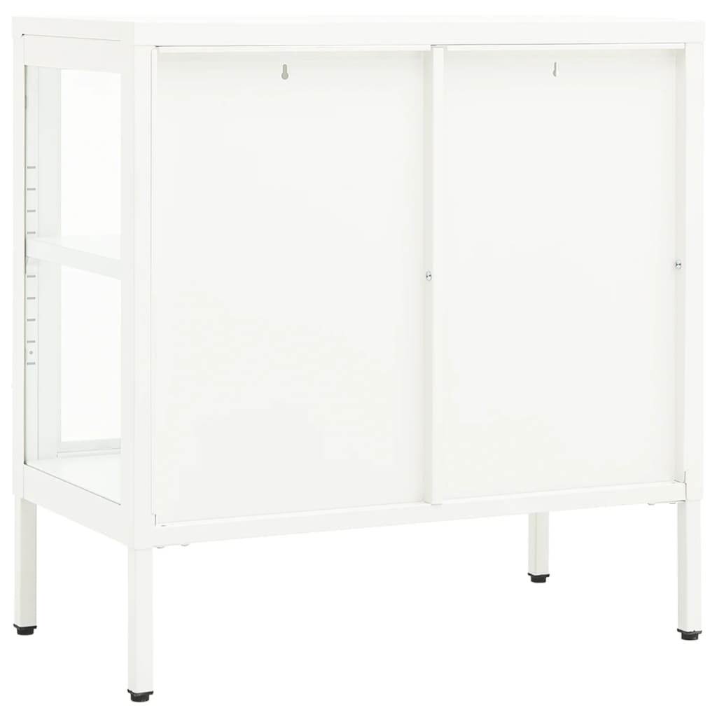 Dressoir 70x35x70 cm staal en glas