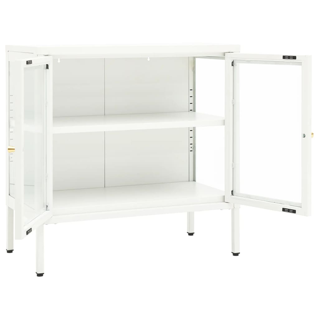 Dressoir 70x35x70 cm staal en glas