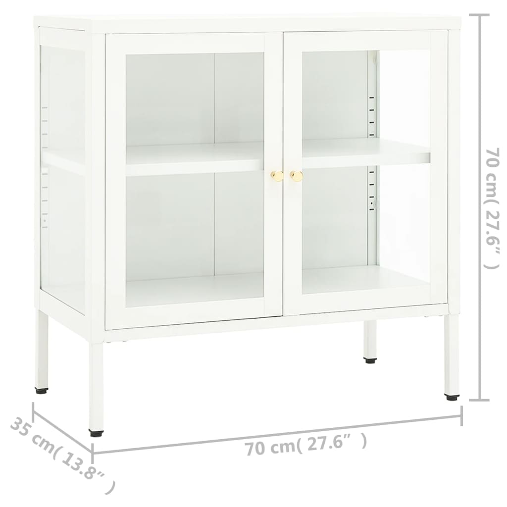 Dressoir 70x35x70 cm staal en glas