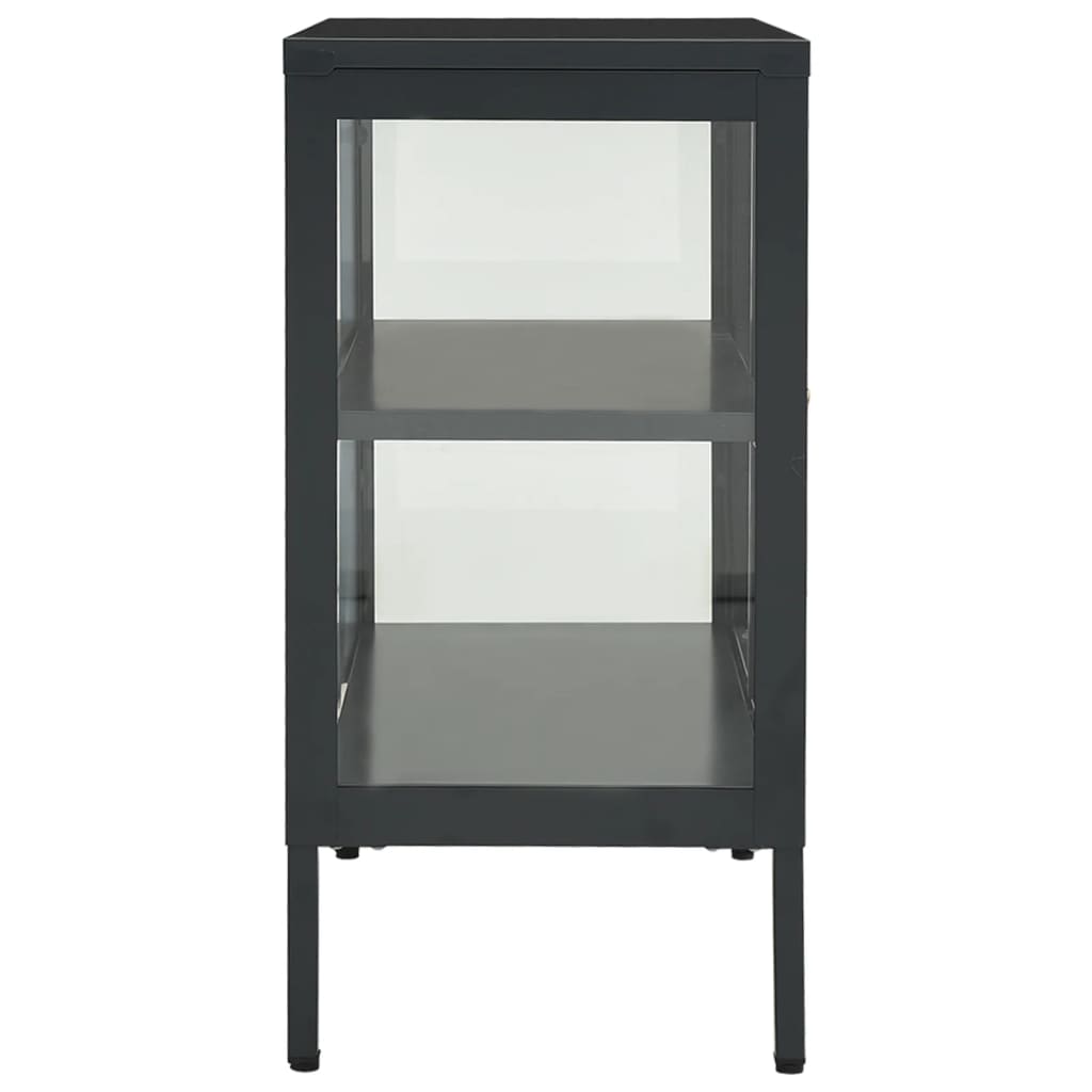 Dressoir 70x35x70 cm staal en glas