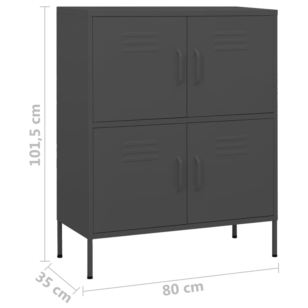 Armoire de rangement 80x35x101,5 cm acier, anthracite