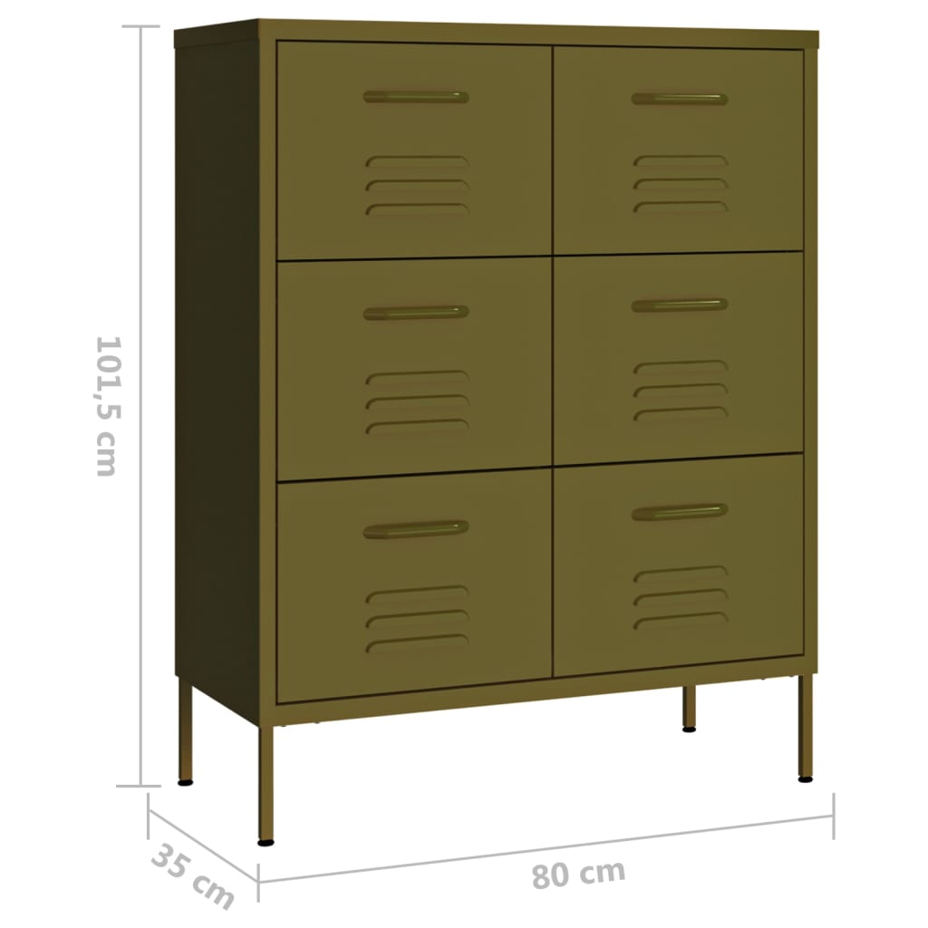 Ladekast 80x35x101,5 cm staal antracietkleurig