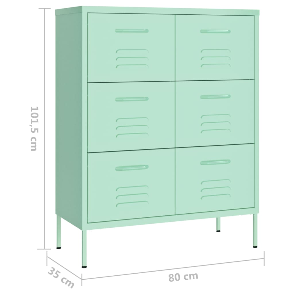 Ladekast 80x35x101,5 cm staal antracietkleurig