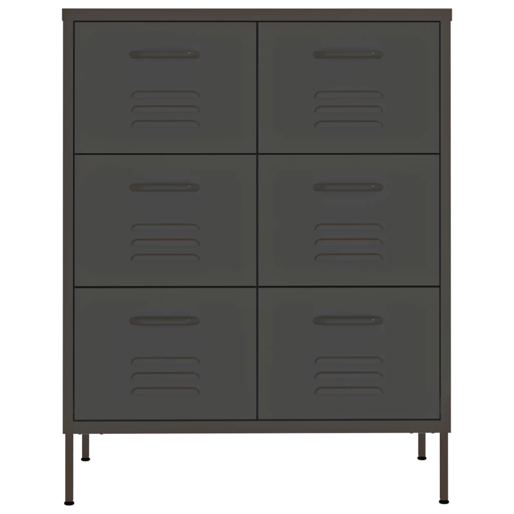 Commode 80x35x101,5 cm acier, anthracite