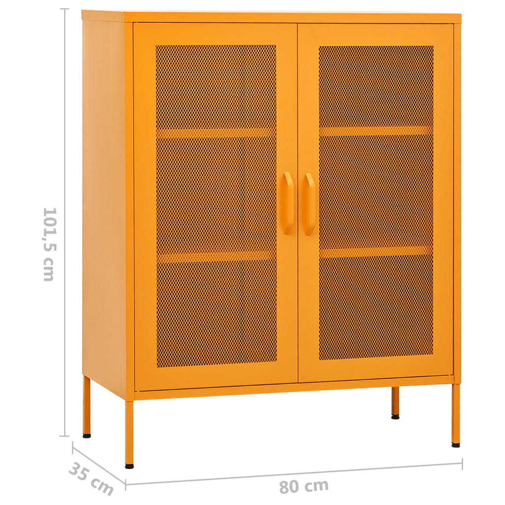 Meuble de rangement 80x35x101,5 cm acier orange