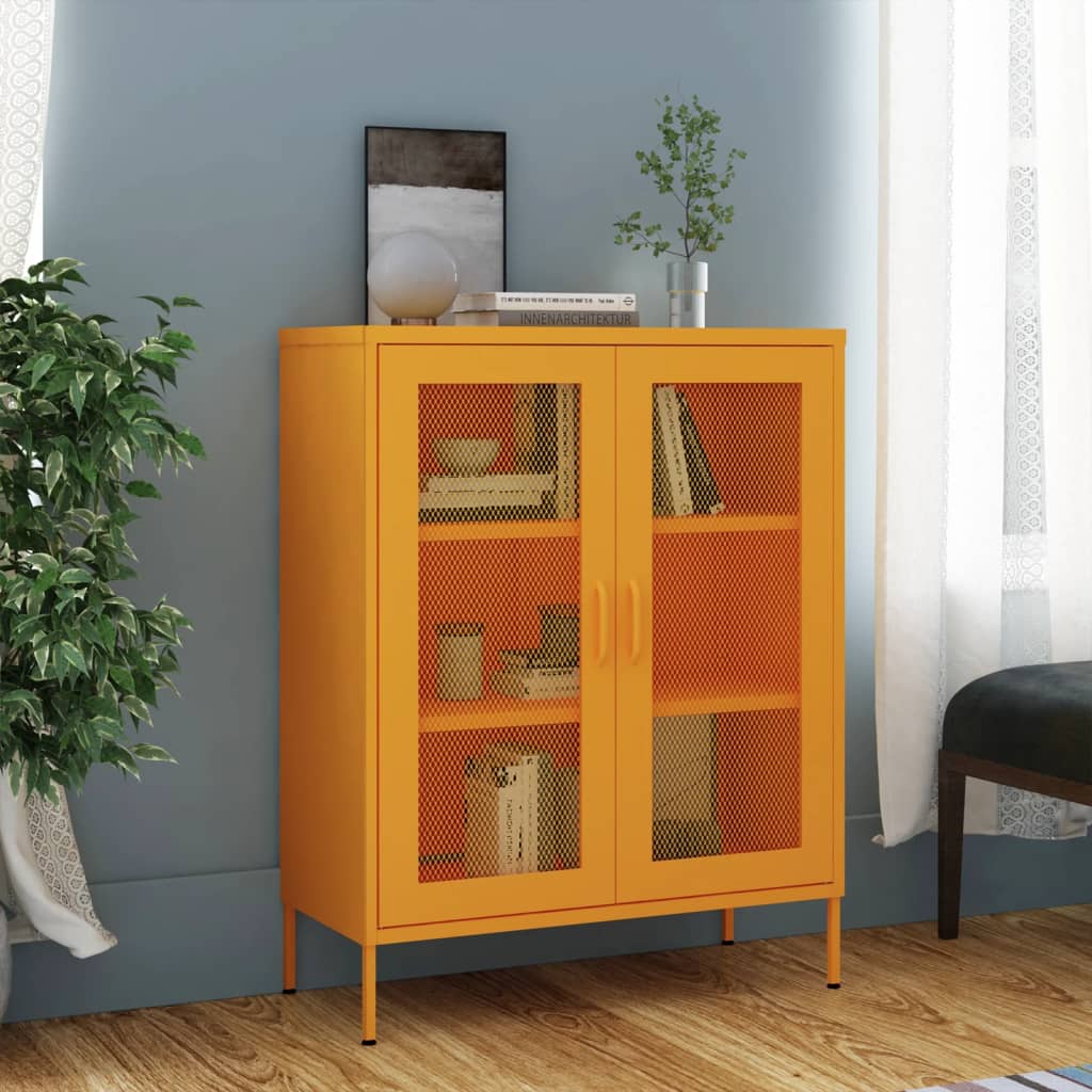 Meuble de rangement 80x35x101,5 cm acier orange