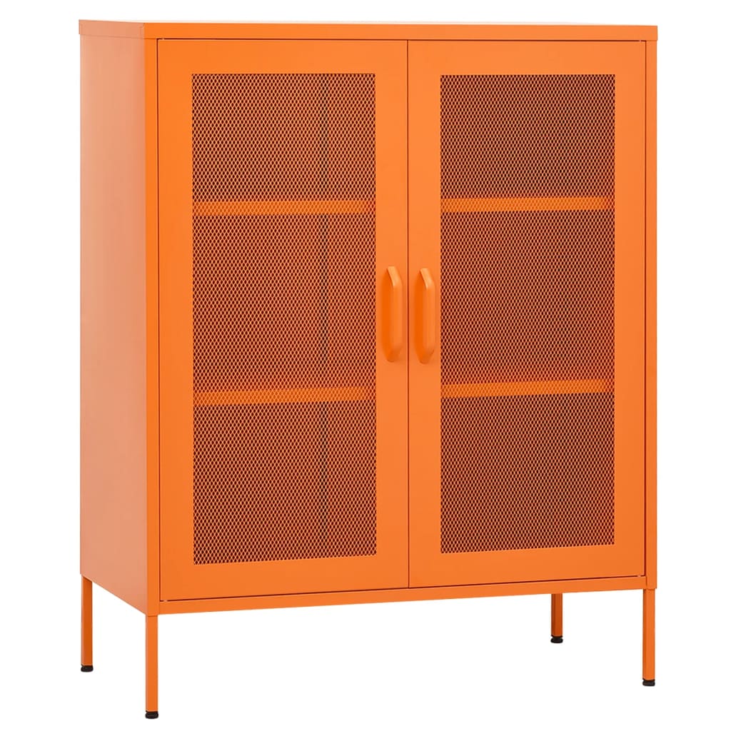 Meuble de rangement 80x35x101,5 cm acier orange