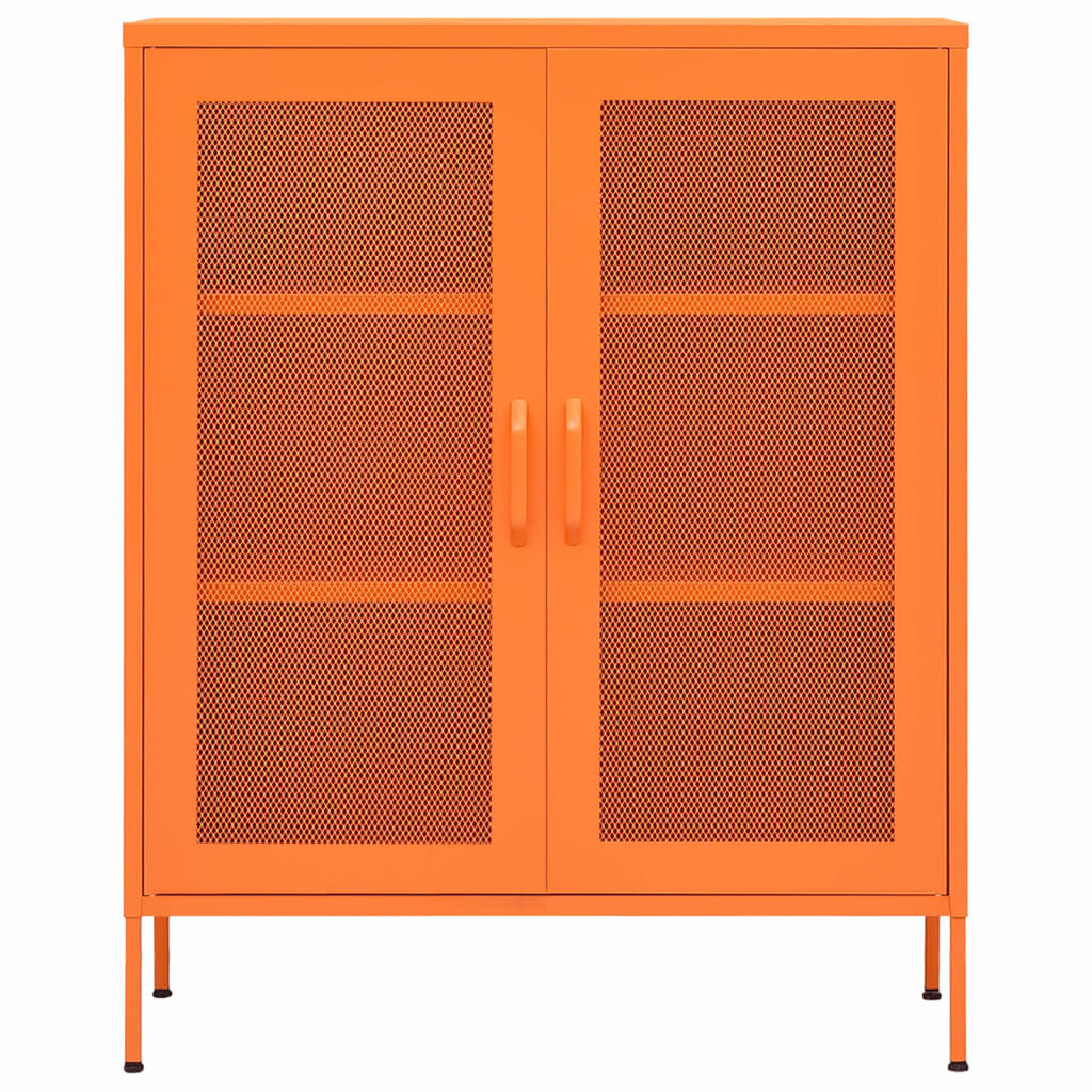 Meuble de rangement 80x35x101,5 cm acier orange