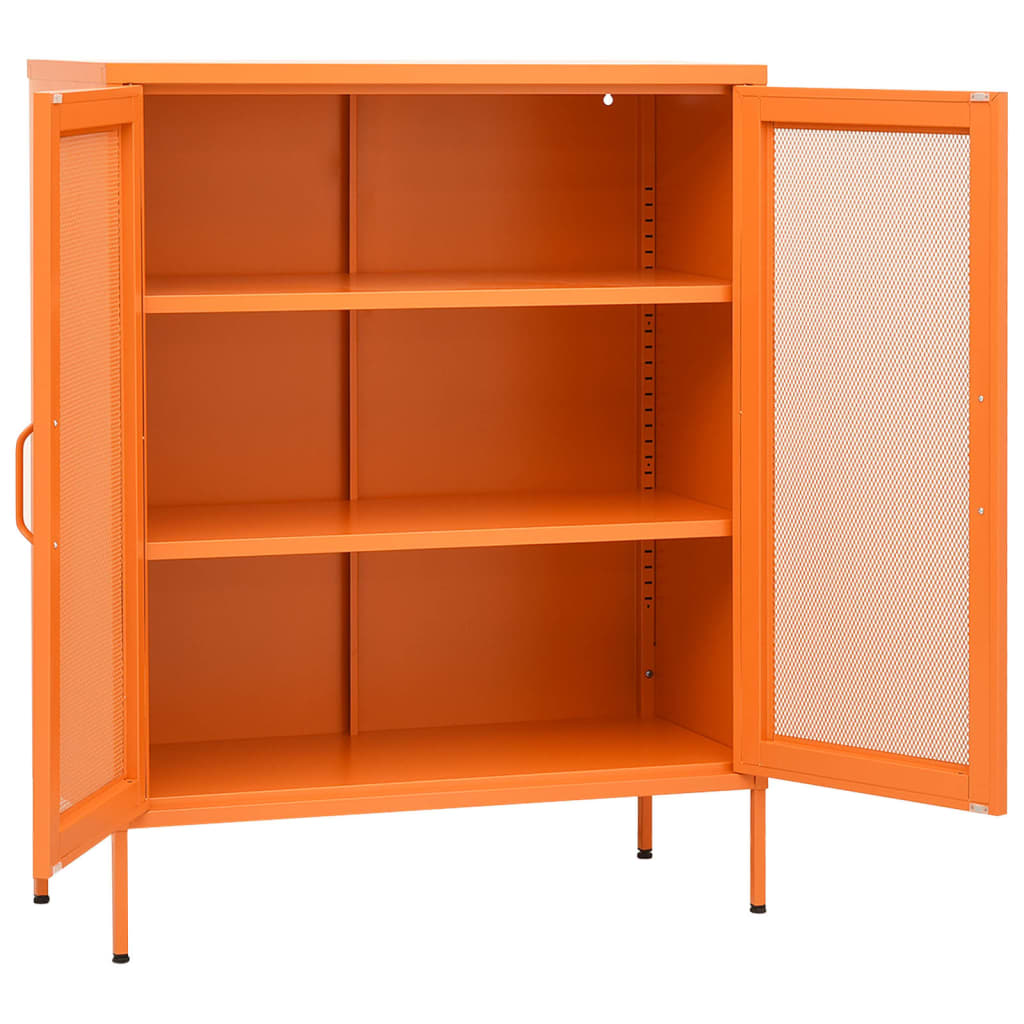 Meuble de rangement 80x35x101,5 cm acier orange