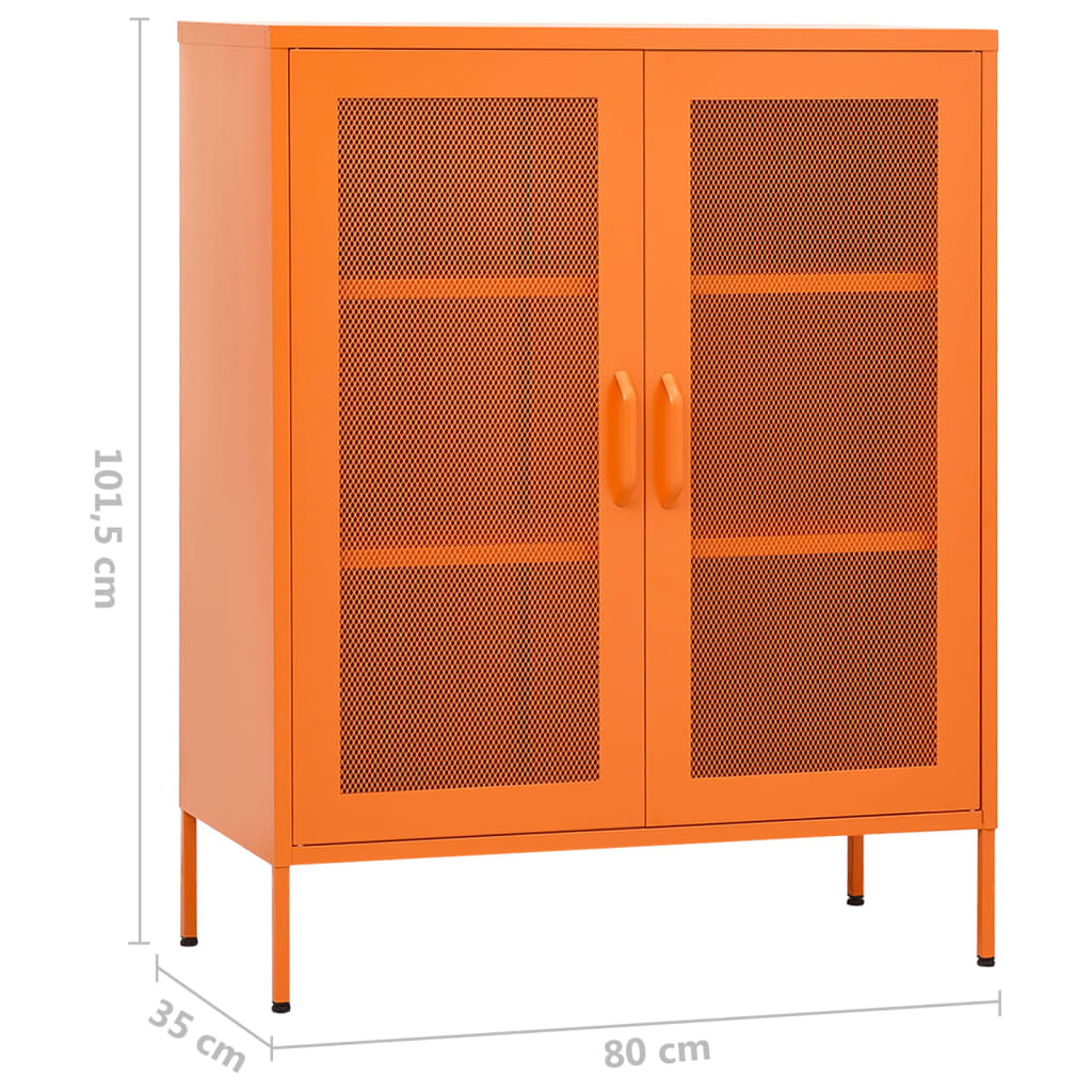 Meuble de rangement 80x35x101,5 cm acier orange