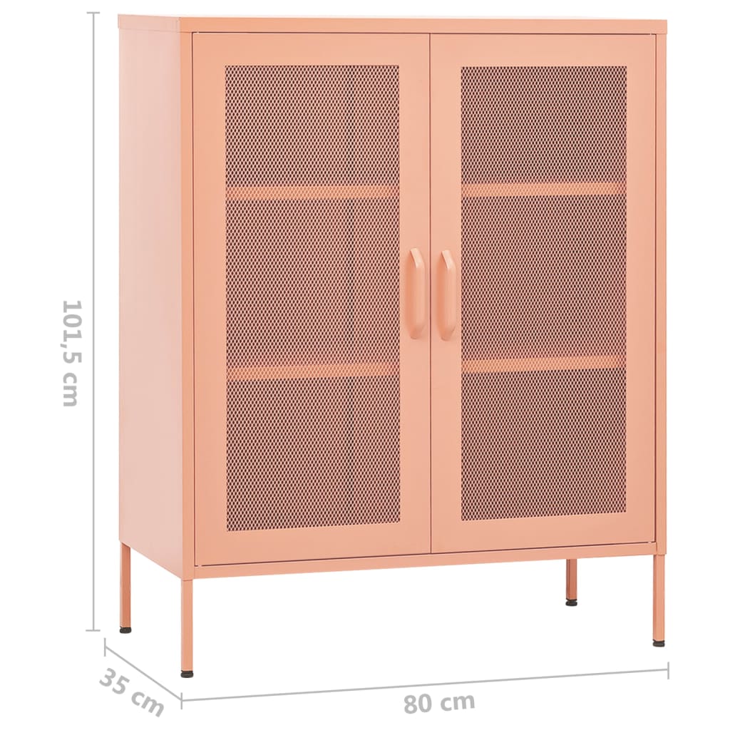 Meuble de rangement 80x35x101,5 cm acier orange