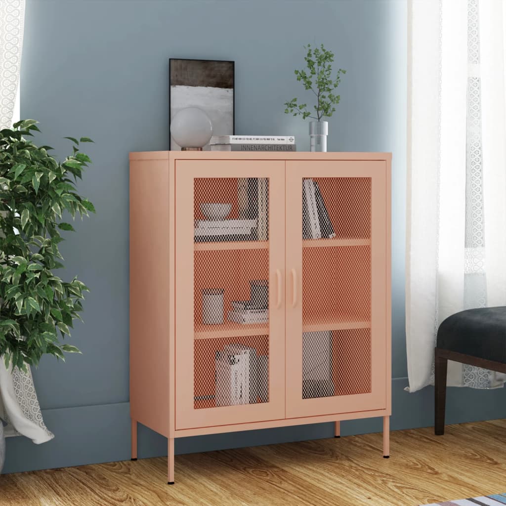 Meuble de rangement 80x35x101,5 cm acier orange