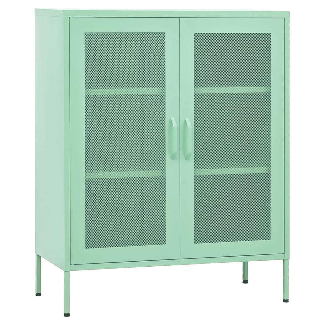 Meuble de rangement 80x35x101,5 cm acier menthe