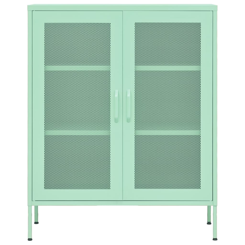 Meuble de rangement 80x35x101,5 cm acier menthe