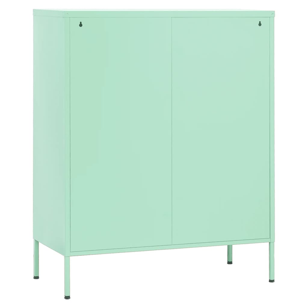 Meuble de rangement 80x35x101,5 cm acier menthe