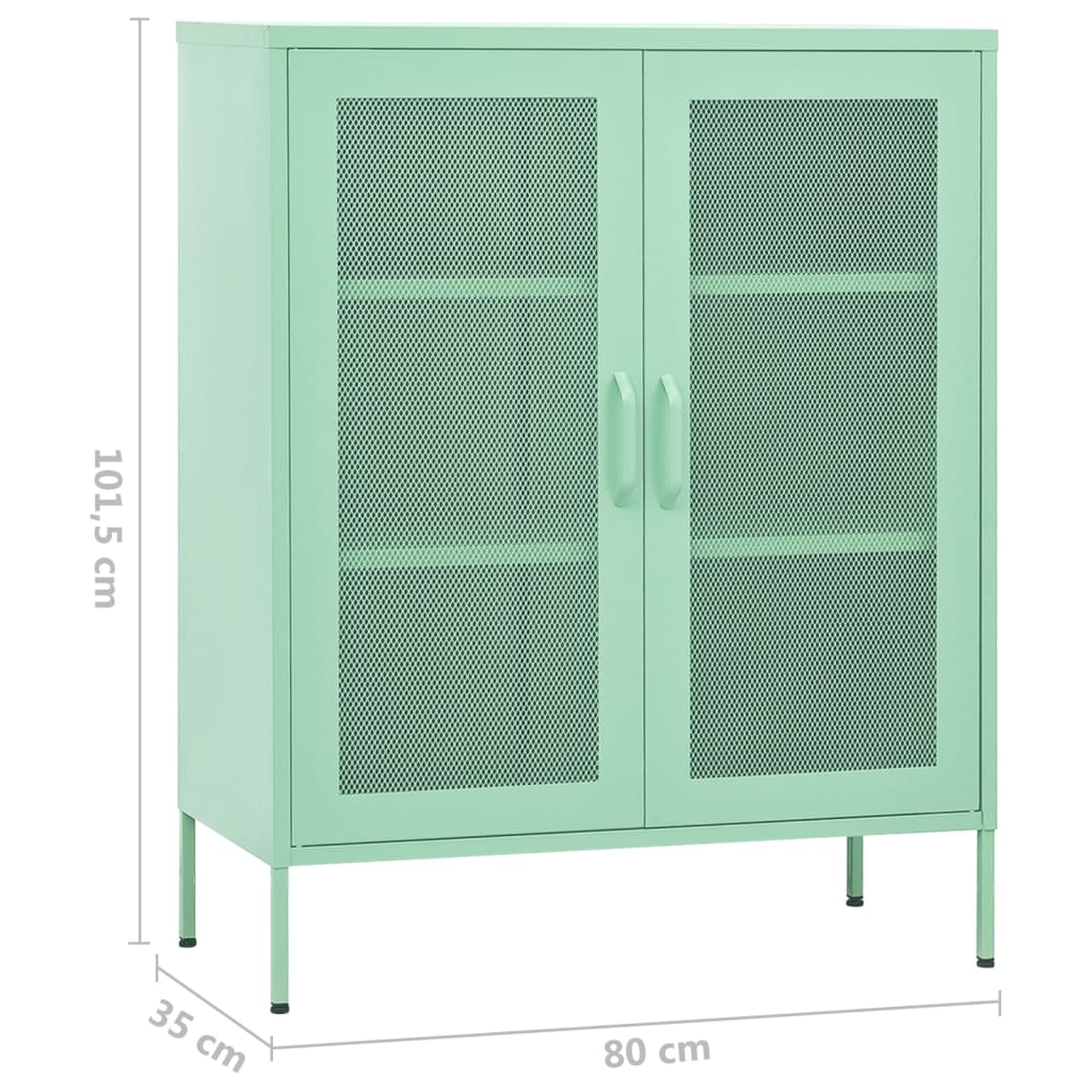 Meuble de rangement 80x35x101,5 cm acier menthe