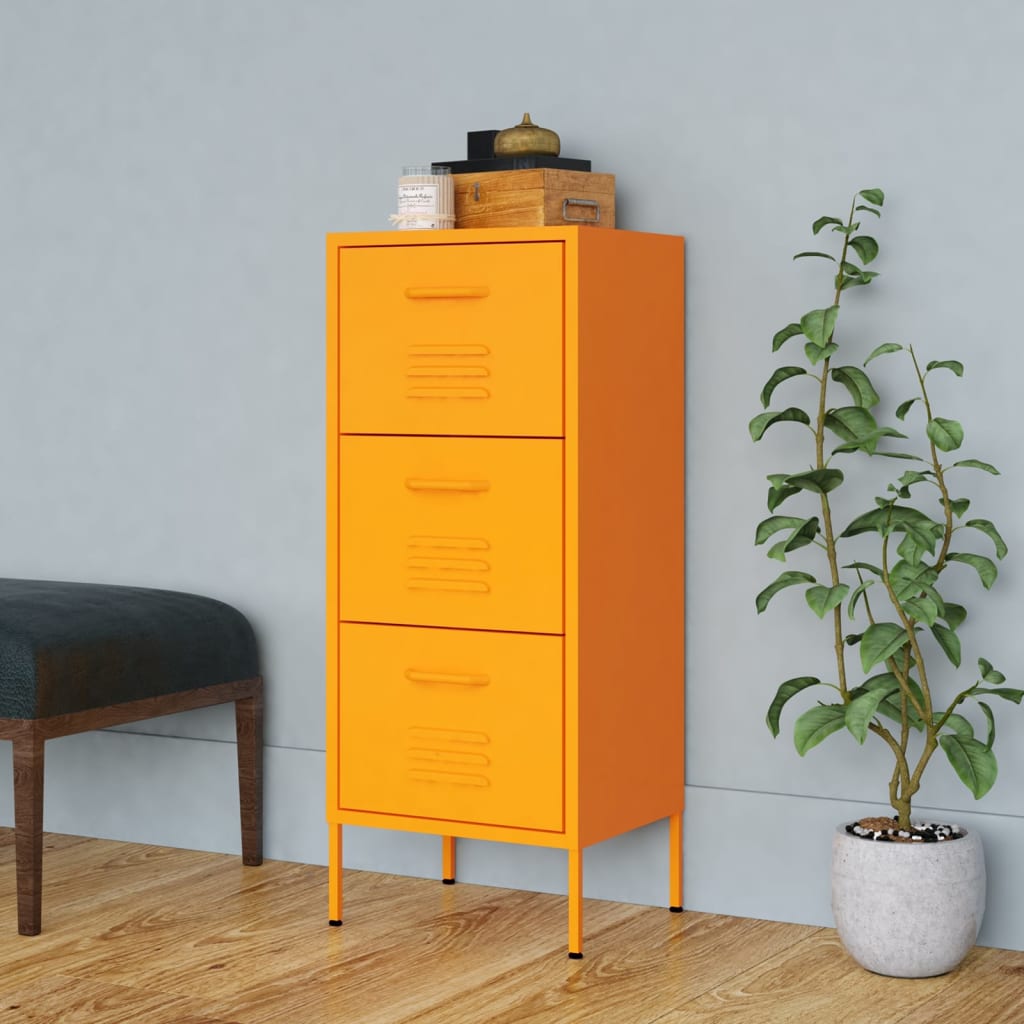 Meuble de rangement 42,5x35x101,5 cm acier orange