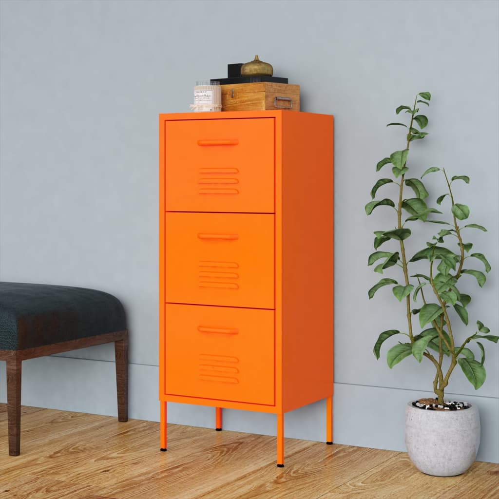 Meuble de rangement 42,5x35x101,5 cm acier orange