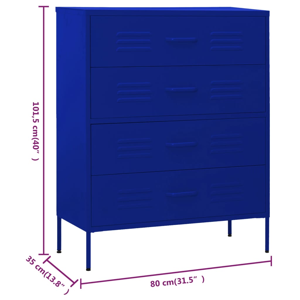 Commode 80x35x101,5 cm acier