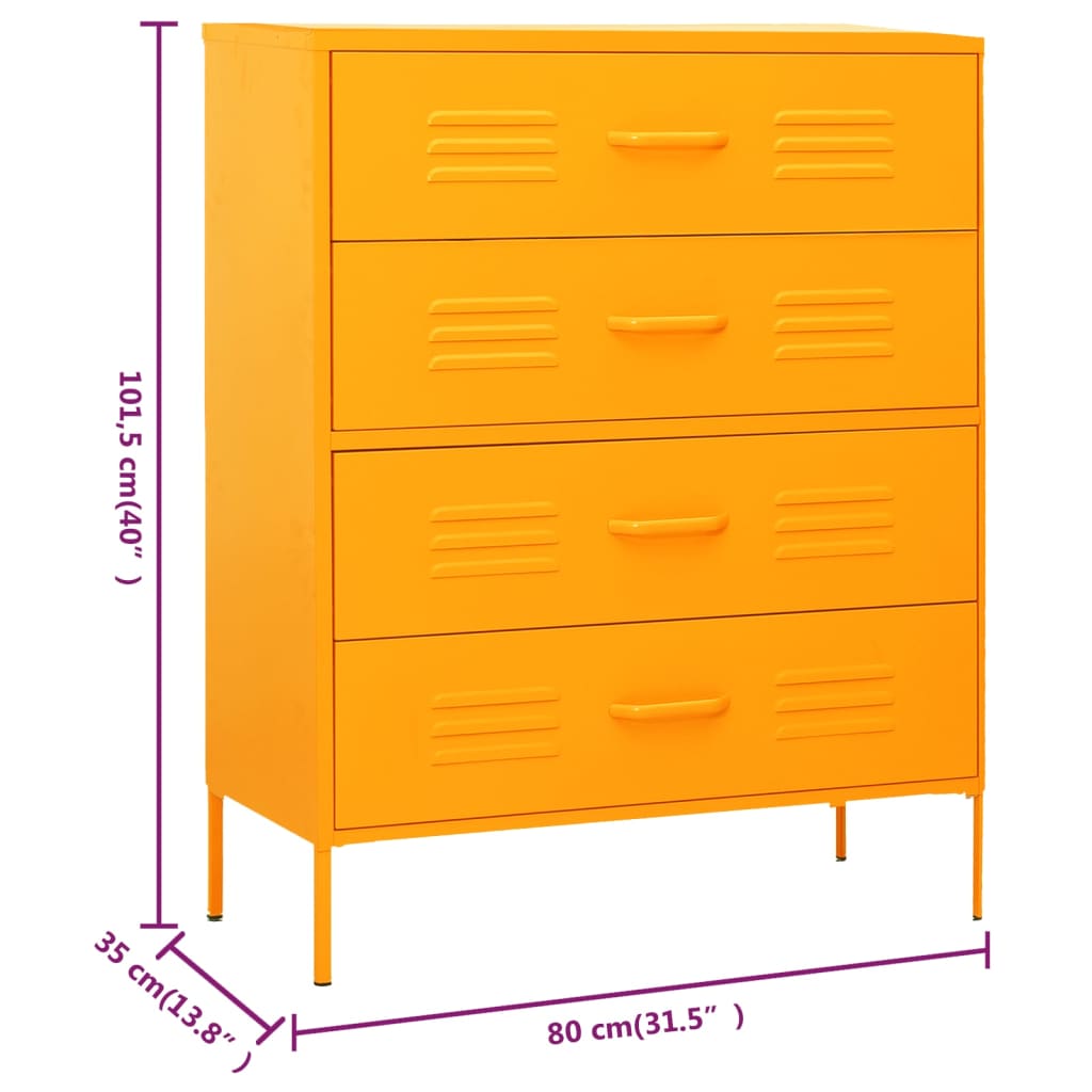 Commode 80x35x101,5 cm acier